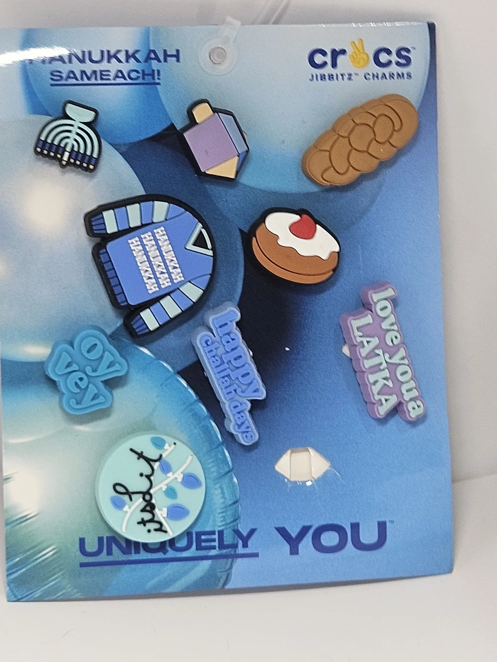 CROCS Blue & Light Blue Hanukkah Jibbitz Charm Pack